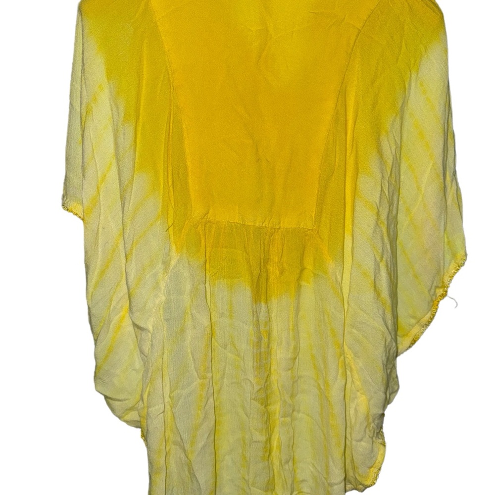 L.S.I. Yellow Embroidered Batwing Top - Picture 3 of 6